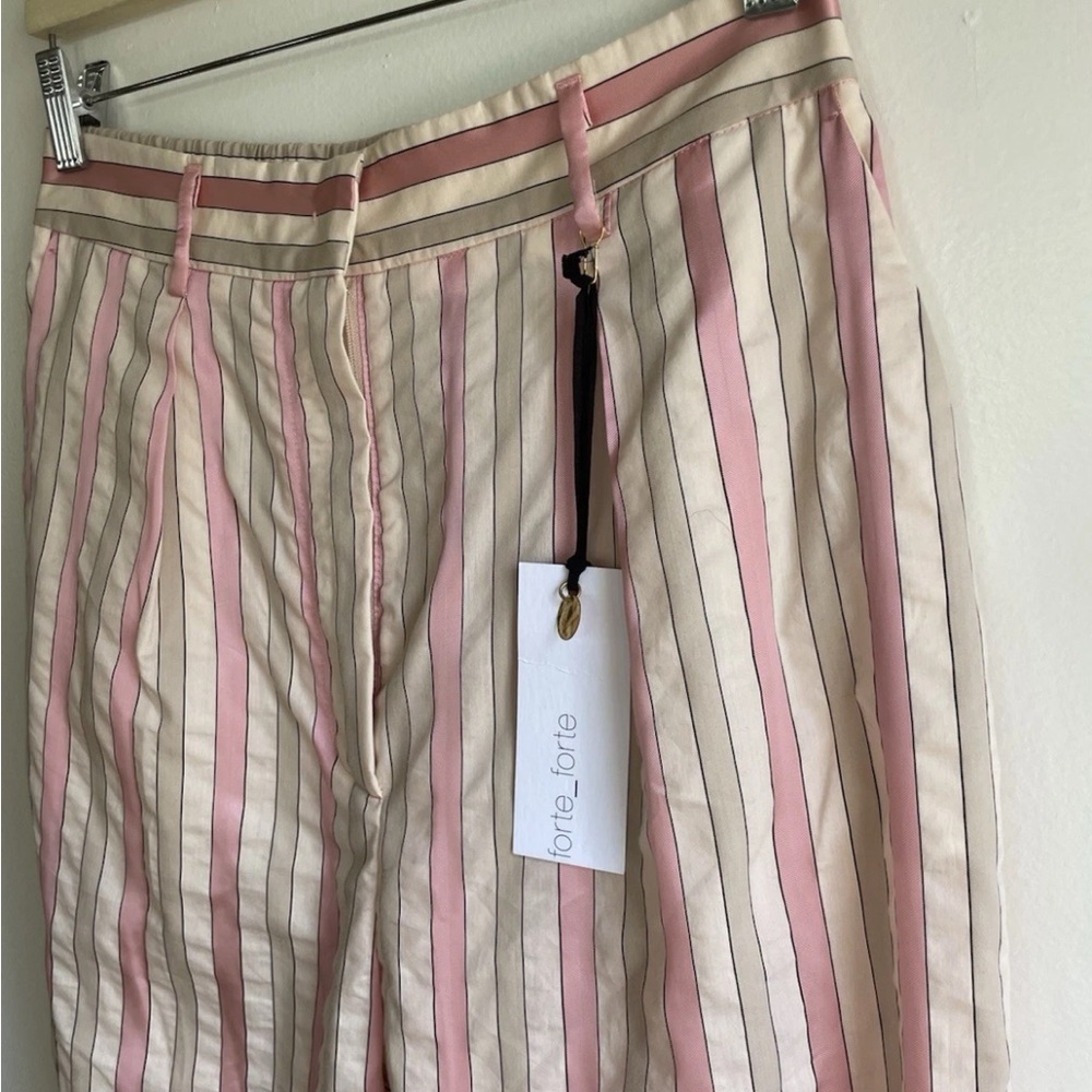 NWT Forte Forte Pink Striped Trousers Size 6